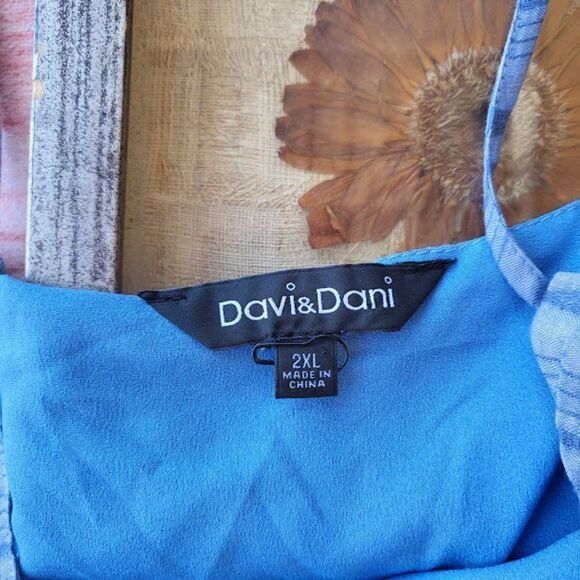 Pinkblush David & Dani Blue Striped Button Front Plus Maternity Midi Dress 2X - Picture 10 of 10